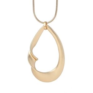 Fashion Jewelry Gold-Tone Asymmetric Loop Shaped 14" Gold-Tone Rope Style Neck